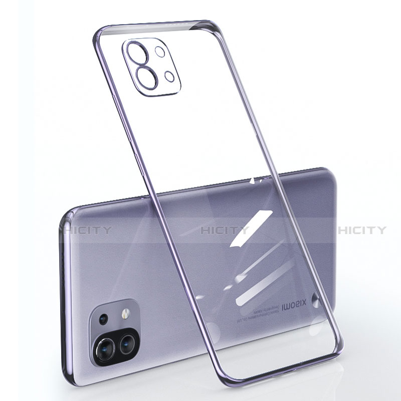 Custodia Silicone Trasparente Ultra Sottile Cover Morbida per Xiaomi Mi 11 5G Viola