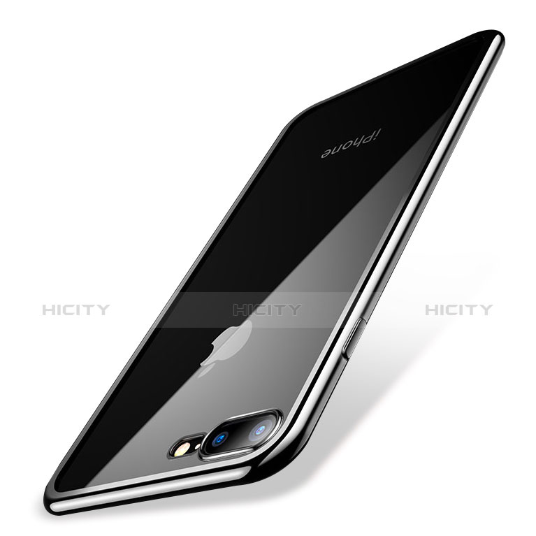 Custodia Silicone Trasparente Ultra Sottile Cover Morbida Q04 per Apple iPhone 8 Plus Argento