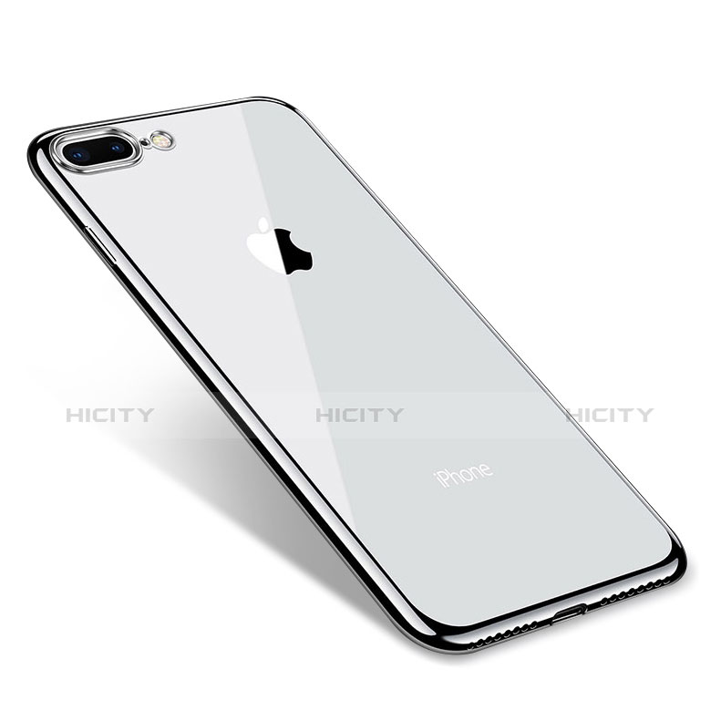 Custodia Silicone Trasparente Ultra Sottile Cover Morbida Q06 per Apple iPhone 8 Plus Argento