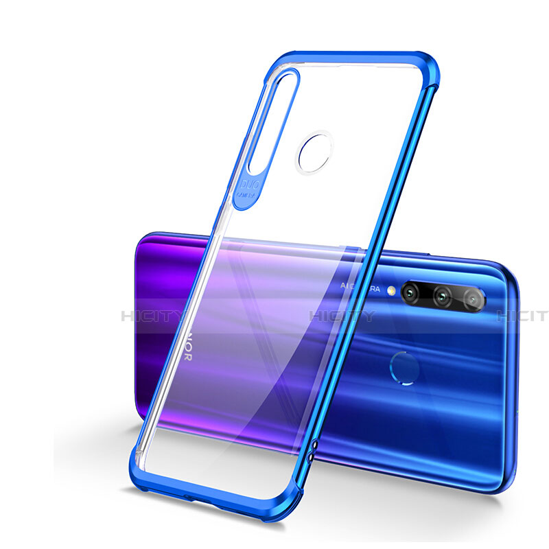 Custodia Silicone Trasparente Ultra Sottile Cover Morbida S01 per Huawei Honor 20E Blu