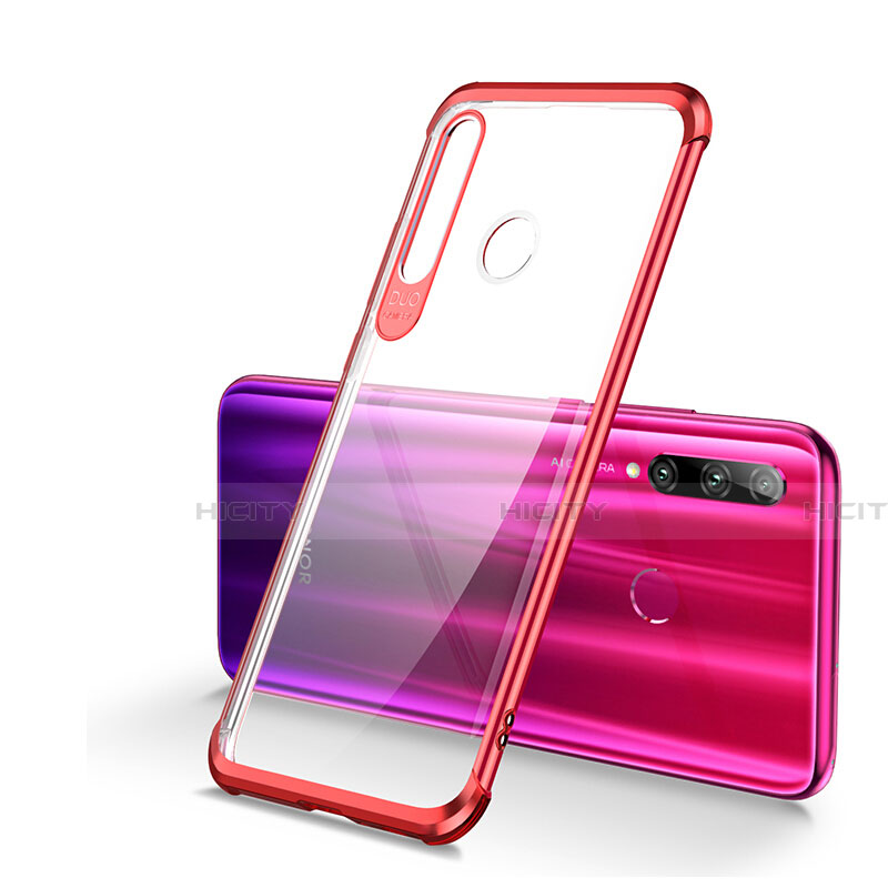 Custodia Silicone Trasparente Ultra Sottile Cover Morbida S01 per Huawei Honor 20E Rosso