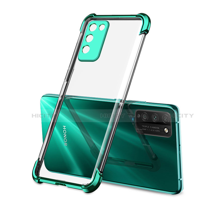 Custodia Silicone Trasparente Ultra Sottile Cover Morbida S01 per Huawei Honor 30 Lite 5G Verde