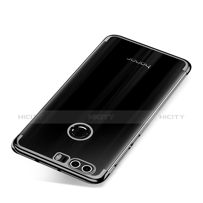 Custodia Silicone Trasparente Ultra Sottile Cover Morbida S01 per Huawei Honor 8 Nero