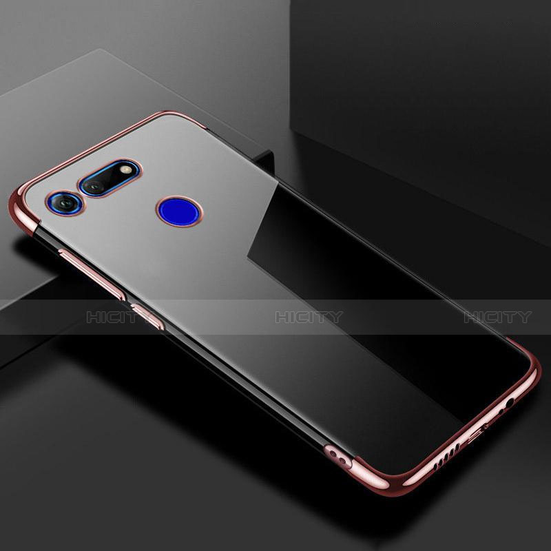 Custodia Silicone Trasparente Ultra Sottile Cover Morbida S01 per Huawei Honor V20 Oro Rosa