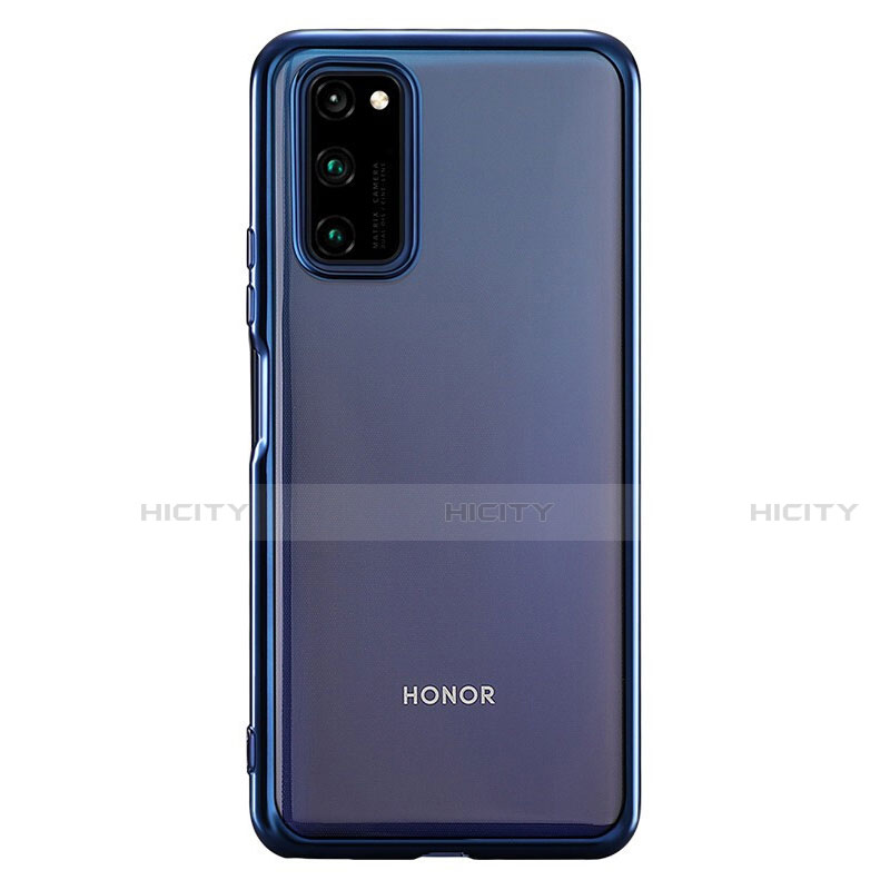 Custodia Silicone Trasparente Ultra Sottile Cover Morbida S01 per Huawei Honor View 30 5G Blu