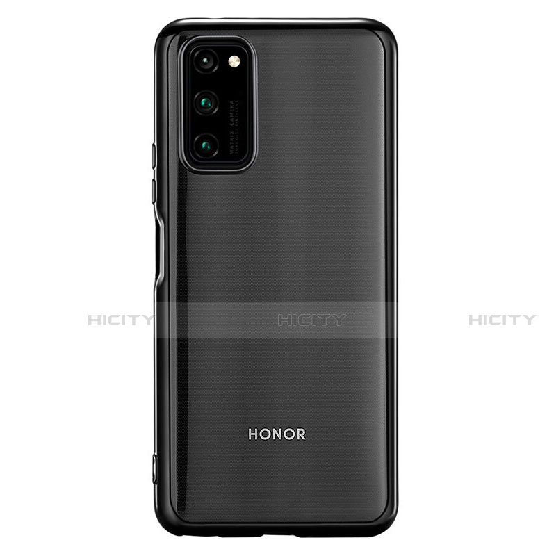 Custodia Silicone Trasparente Ultra Sottile Cover Morbida S01 per Huawei Honor View 30 5G Nero