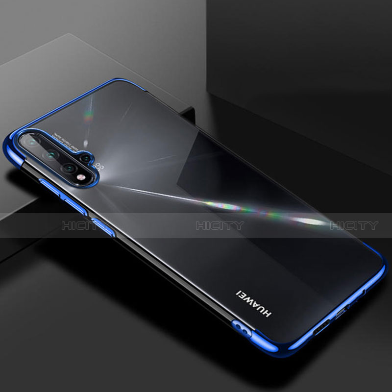 Custodia Silicone Trasparente Ultra Sottile Cover Morbida S01 per Huawei Nova 5 Pro Blu