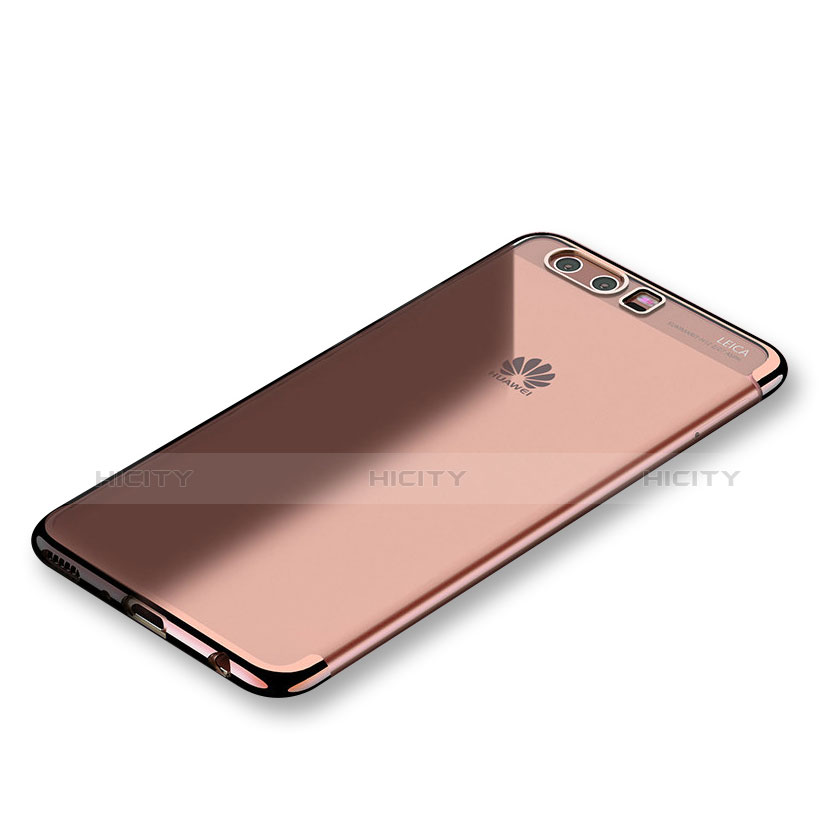 Custodia Silicone Trasparente Ultra Sottile Cover Morbida S01 per Huawei P10 Plus Oro Rosa