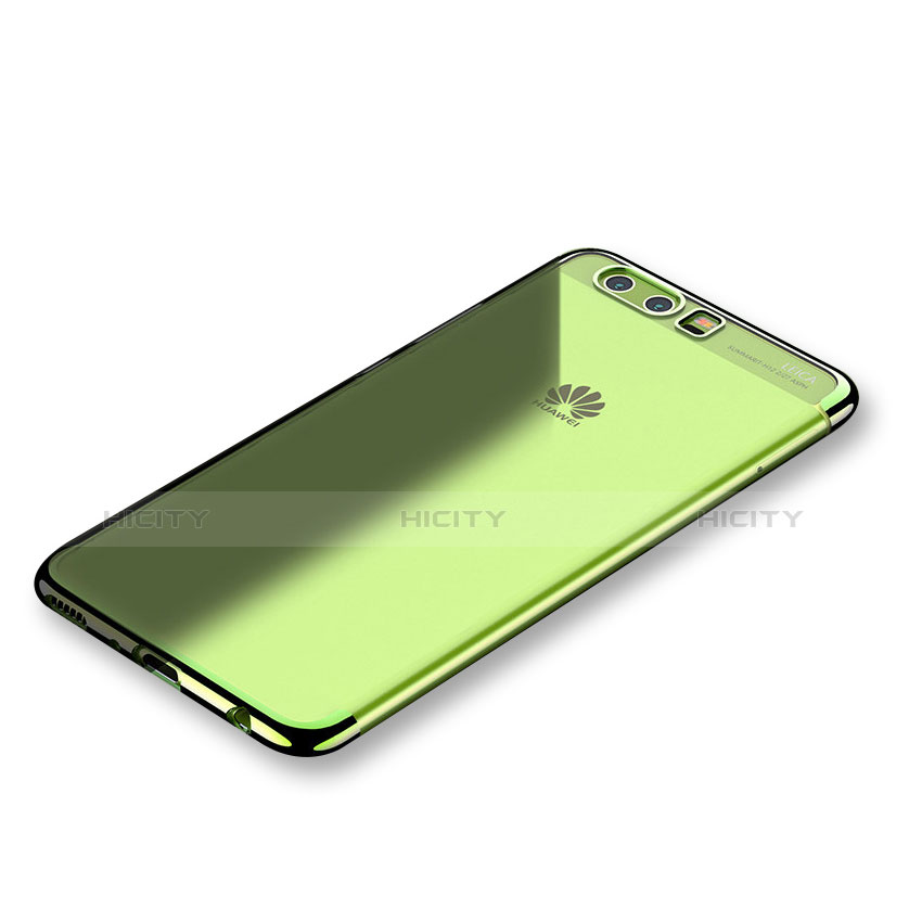 Custodia Silicone Trasparente Ultra Sottile Cover Morbida S01 per Huawei P10 Plus Verde