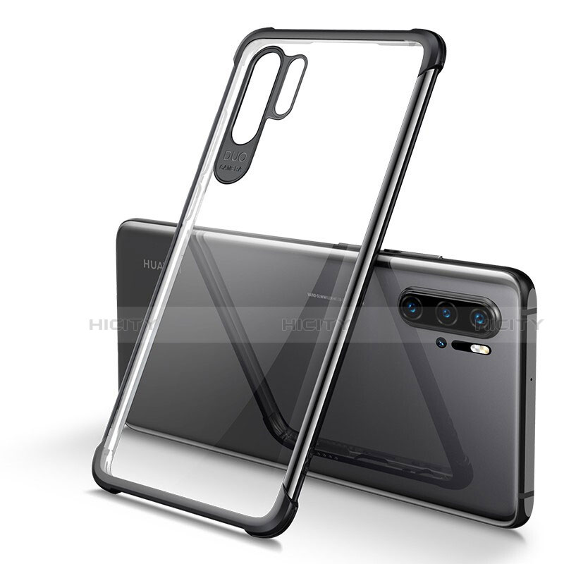 Custodia Silicone Trasparente Ultra Sottile Cover Morbida S01 per Huawei P30 Pro Nero