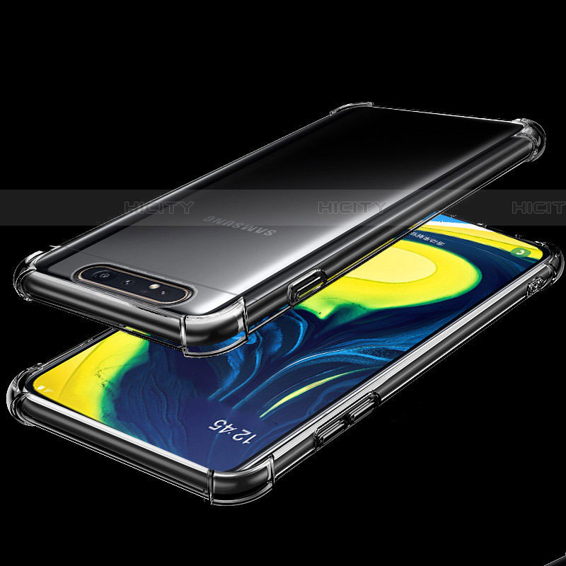 Custodia Silicone Trasparente Ultra Sottile Cover Morbida S01 per Samsung Galaxy A80