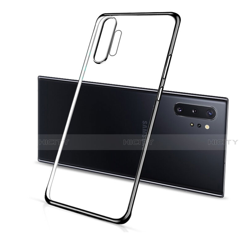 Custodia Silicone Trasparente Ultra Sottile Cover Morbida S01 per Samsung Galaxy Note 10 Plus 5G Nero