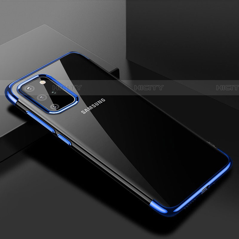 Custodia Silicone Trasparente Ultra Sottile Cover Morbida S01 per Samsung Galaxy S20 Plus Blu