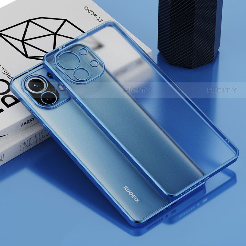 Custodia Silicone Trasparente Ultra Sottile Cover Morbida S01 per Xiaomi Mi 11 5G Blu