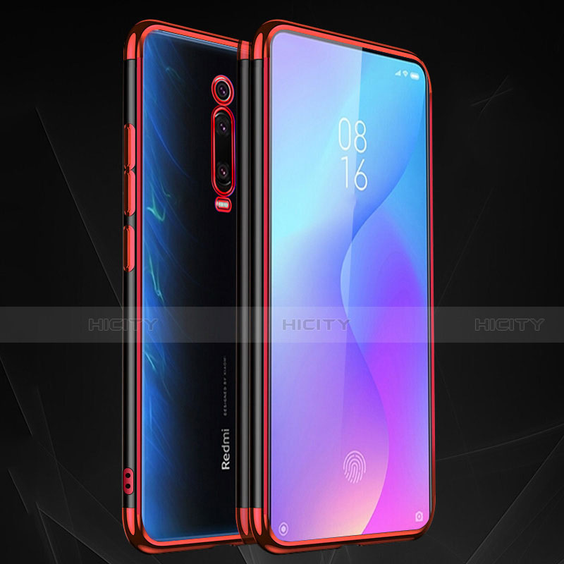 Custodia Silicone Trasparente Ultra Sottile Cover Morbida S01 per Xiaomi Mi 9T Rosso