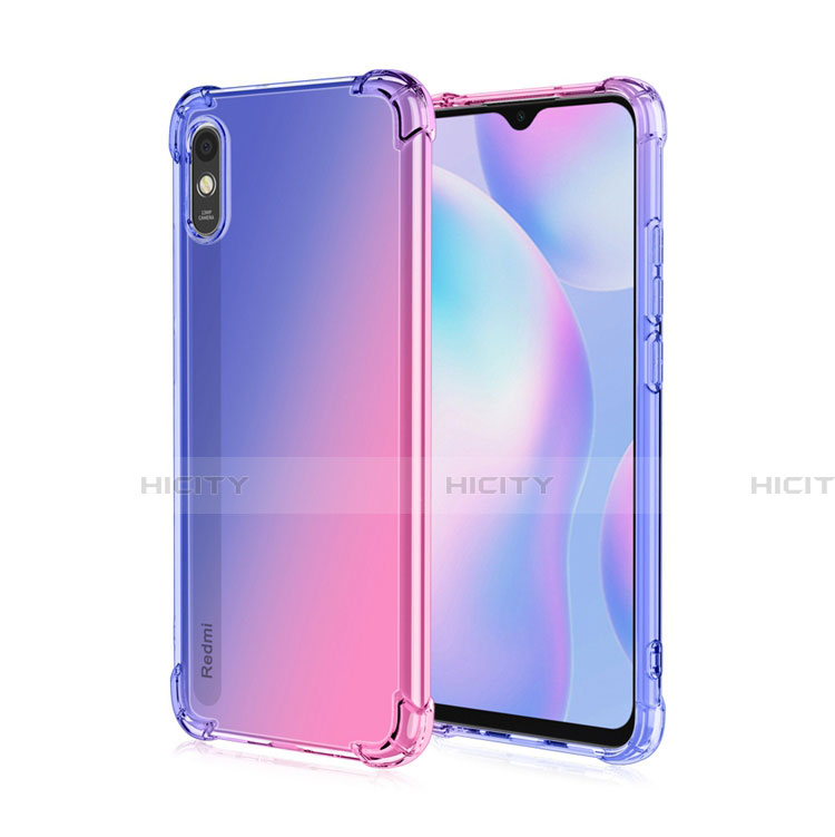 Custodia Silicone Trasparente Ultra Sottile Cover Morbida S01 per Xiaomi Redmi 9i Blu