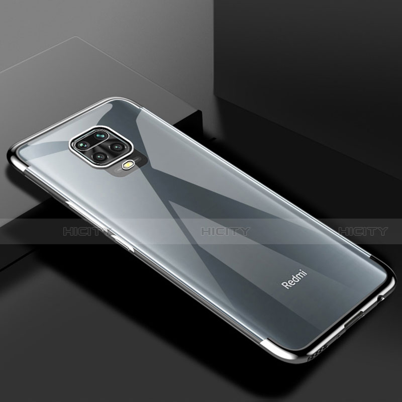 Custodia Silicone Trasparente Ultra Sottile Cover Morbida S01 per Xiaomi Redmi Note 9 Pro Max Argento