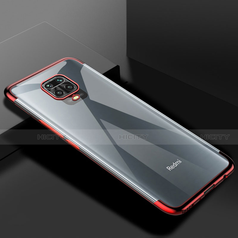 Custodia Silicone Trasparente Ultra Sottile Cover Morbida S01 per Xiaomi Redmi Note 9 Pro Max Rosso