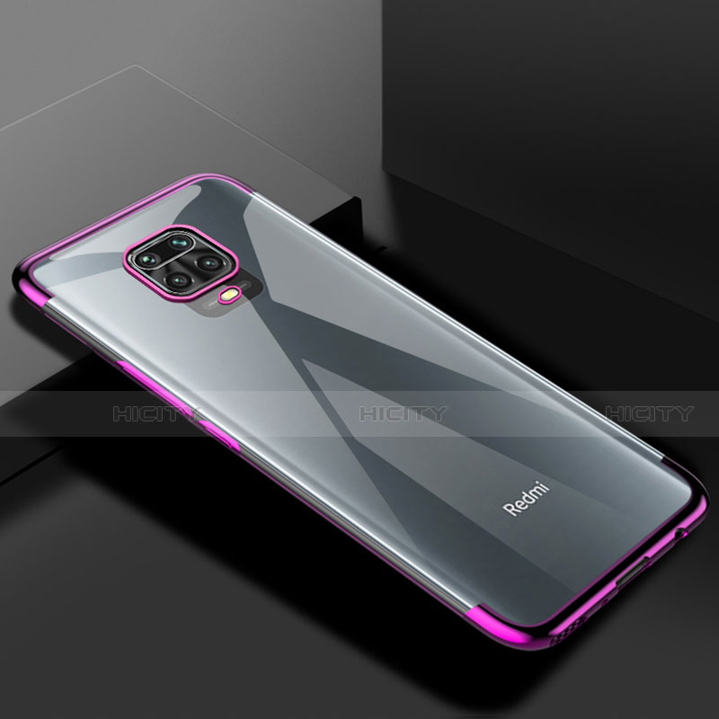 Custodia Silicone Trasparente Ultra Sottile Cover Morbida S01 per Xiaomi Redmi Note 9 Pro Max Viola