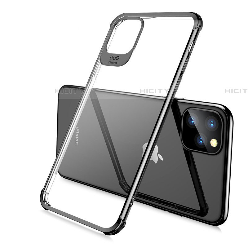 Custodia Silicone Trasparente Ultra Sottile Cover Morbida S02 per Apple iPhone 11 Pro Max Nero