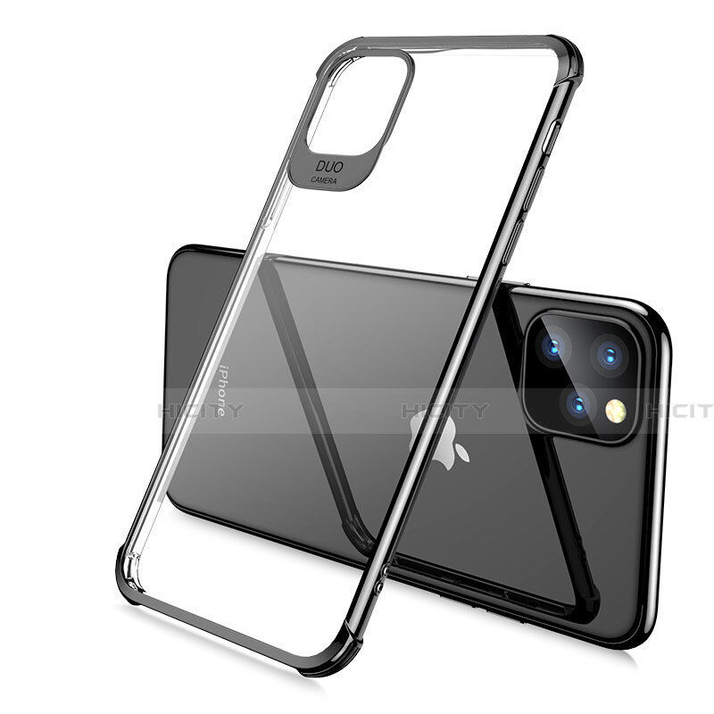 Custodia Silicone Trasparente Ultra Sottile Cover Morbida S02 per Apple iPhone 11 Pro Nero