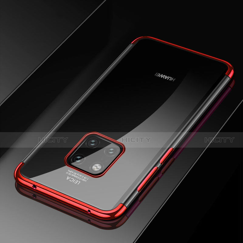 Custodia Silicone Trasparente Ultra Sottile Cover Morbida S02 per Huawei Mate 20 Pro Rosso