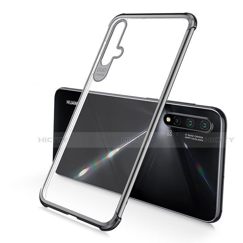 Custodia Silicone Trasparente Ultra Sottile Cover Morbida S02 per Huawei Nova 5 Nero