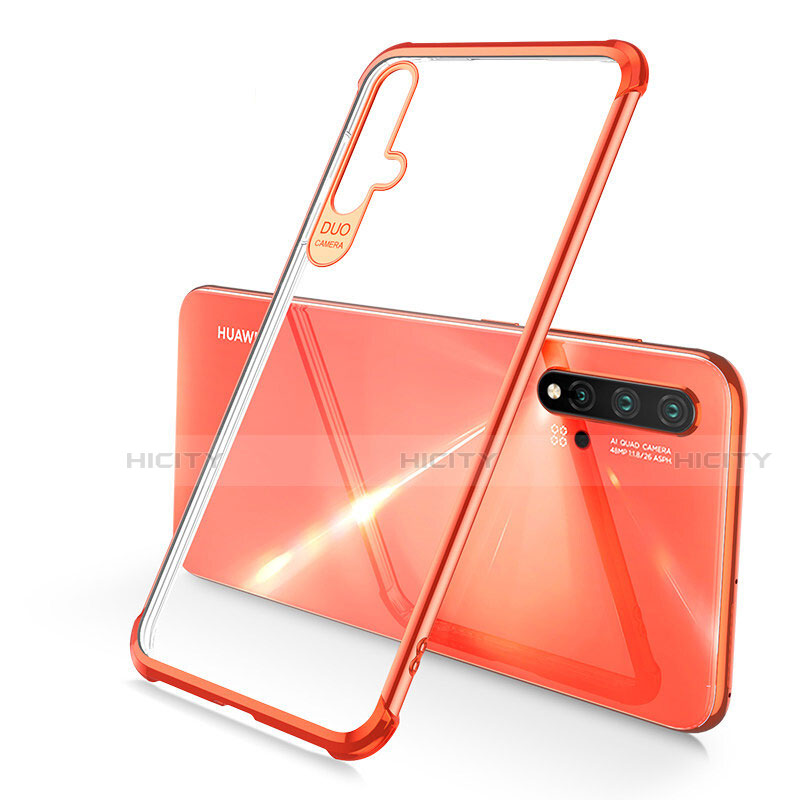 Custodia Silicone Trasparente Ultra Sottile Cover Morbida S02 per Huawei Nova 5 Pro Arancione