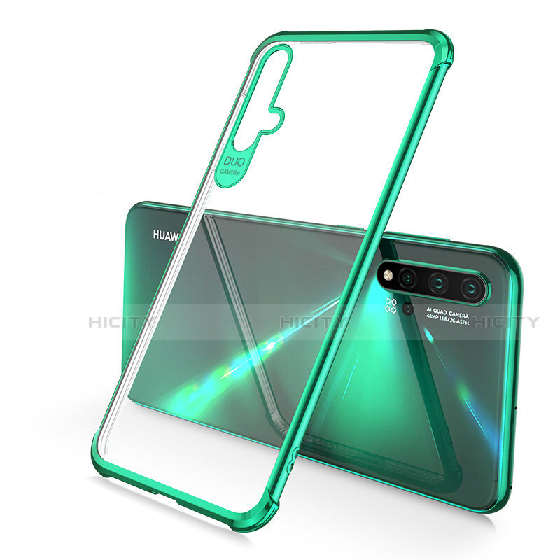 Custodia Silicone Trasparente Ultra Sottile Cover Morbida S02 per Huawei Nova 5 Verde