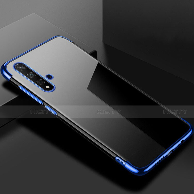 Custodia Silicone Trasparente Ultra Sottile Cover Morbida S02 per Huawei Nova 5T Blu
