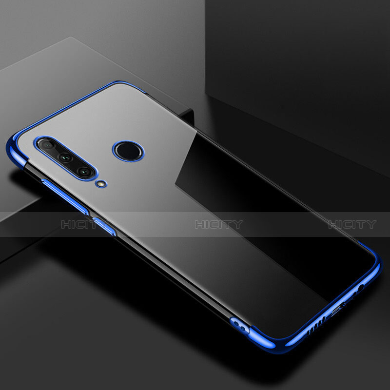 Custodia Silicone Trasparente Ultra Sottile Cover Morbida S02 per Huawei P Smart+ Plus (2019) Blu