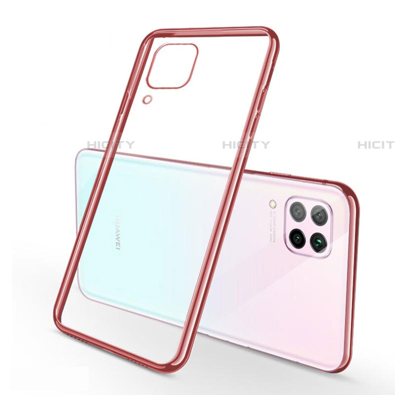 Custodia Silicone Trasparente Ultra Sottile Cover Morbida S02 per Huawei P40 Lite Oro Rosa