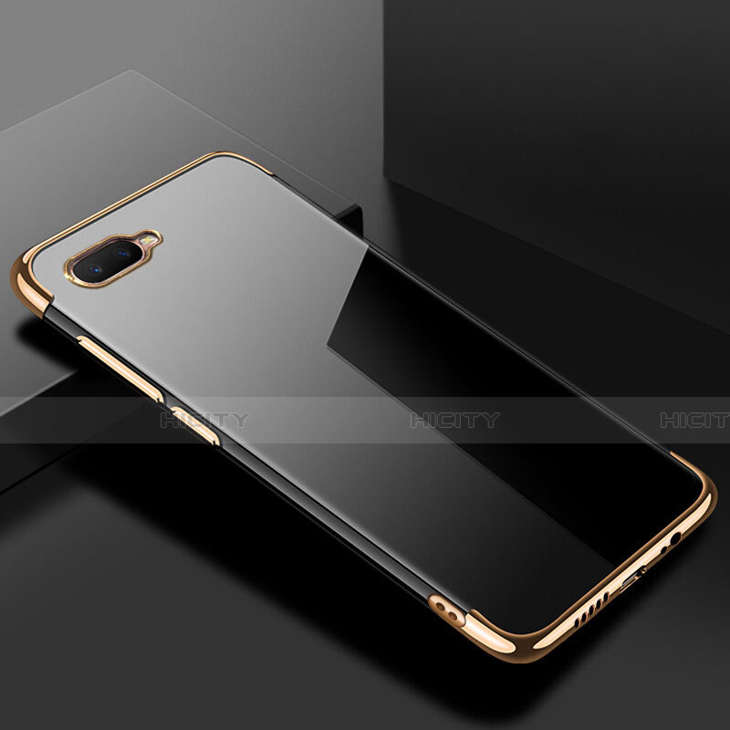 Custodia Silicone Trasparente Ultra Sottile Cover Morbida S02 per Oppo K1 Oro