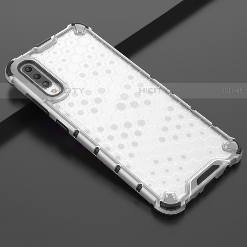 Custodia Silicone Trasparente Ultra Sottile Cover Morbida S02 per Samsung Galaxy A70 Bianco