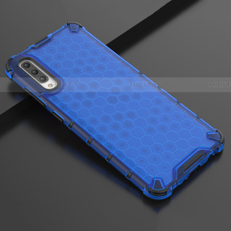 Custodia Silicone Trasparente Ultra Sottile Cover Morbida S02 per Samsung Galaxy A70 Blu