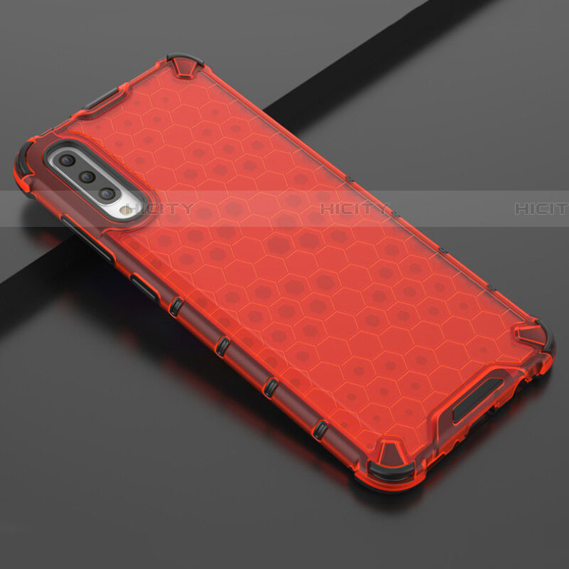Custodia Silicone Trasparente Ultra Sottile Cover Morbida S02 per Samsung Galaxy A70 Rosso
