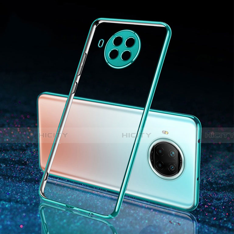 Custodia Silicone Trasparente Ultra Sottile Cover Morbida S02 per Xiaomi Mi 10i 5G Ciano