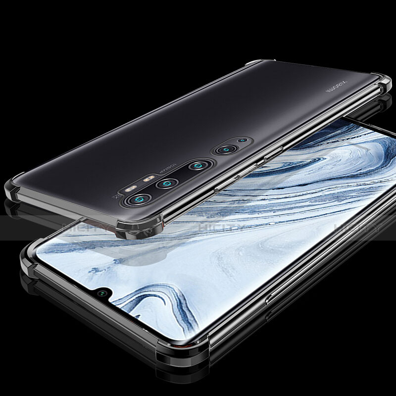 Custodia Silicone Trasparente Ultra Sottile Cover Morbida S02 per Xiaomi Mi Note 10 Nero