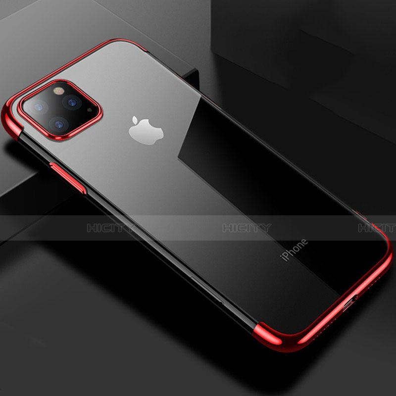 Custodia Silicone Trasparente Ultra Sottile Cover Morbida S03 per Apple iPhone 11 Pro Rosso
