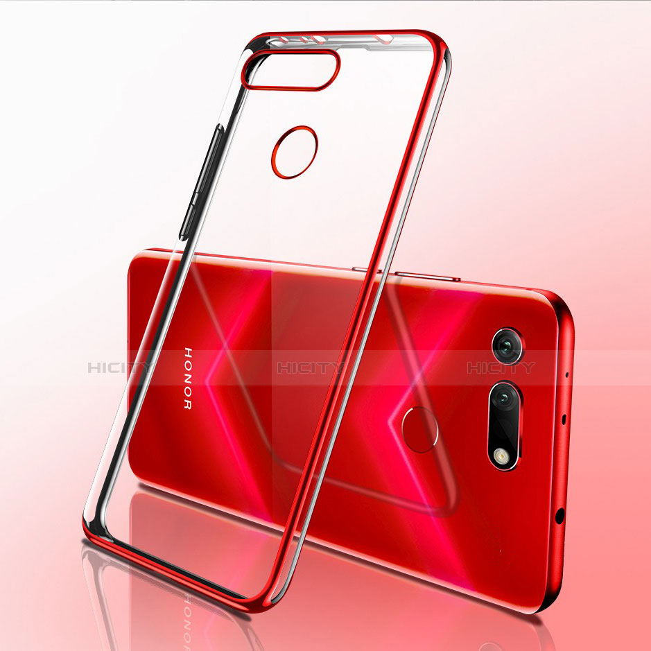 Custodia Silicone Trasparente Ultra Sottile Cover Morbida S03 per Huawei Honor View 20 Rosso