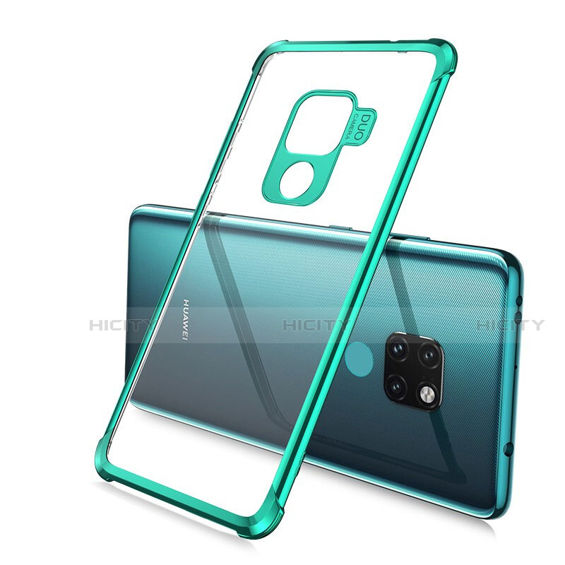 Custodia Silicone Trasparente Ultra Sottile Cover Morbida S03 per Huawei Mate 20 Verde