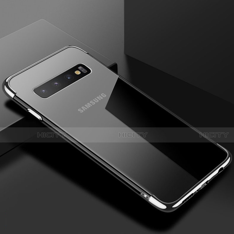 Custodia Silicone Trasparente Ultra Sottile Cover Morbida S03 per Samsung Galaxy S10 5G Argento