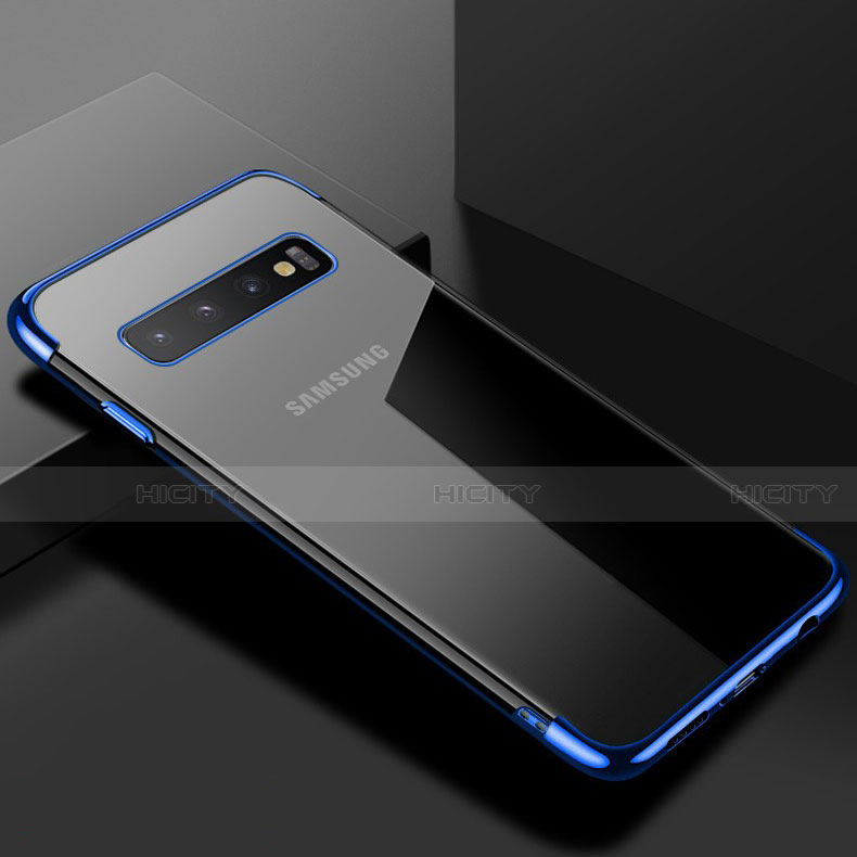 Custodia Silicone Trasparente Ultra Sottile Cover Morbida S03 per Samsung Galaxy S10 5G Blu