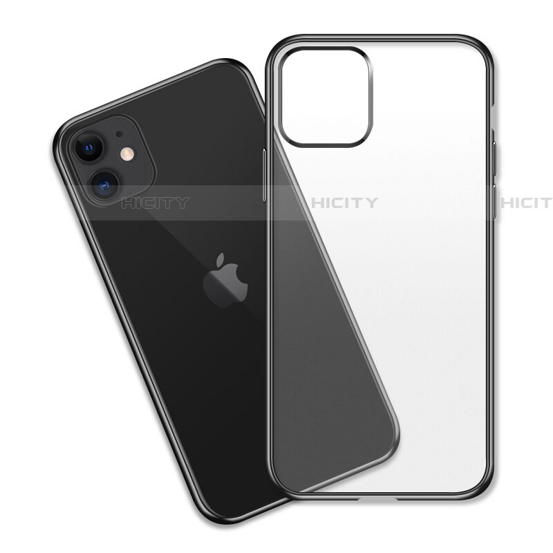 Custodia Silicone Trasparente Ultra Sottile Cover Morbida S04 per Apple iPhone 11 Nero