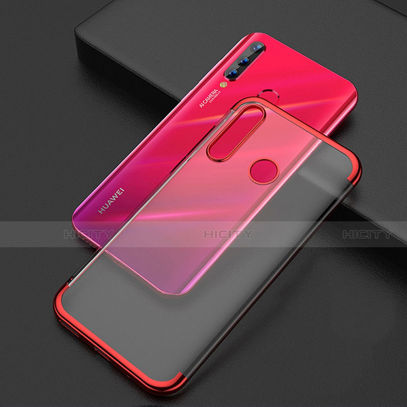 Custodia Silicone Trasparente Ultra Sottile Cover Morbida S04 per Huawei Honor 20 Lite Rosso