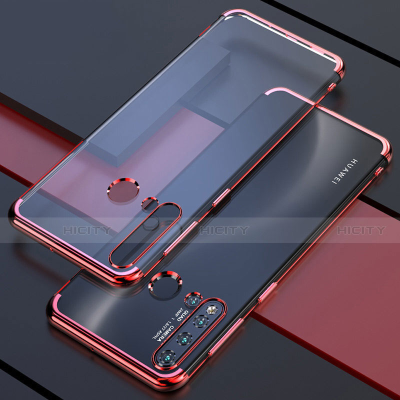 Custodia Silicone Trasparente Ultra Sottile Cover Morbida S04 per Huawei Nova 5i Rosso