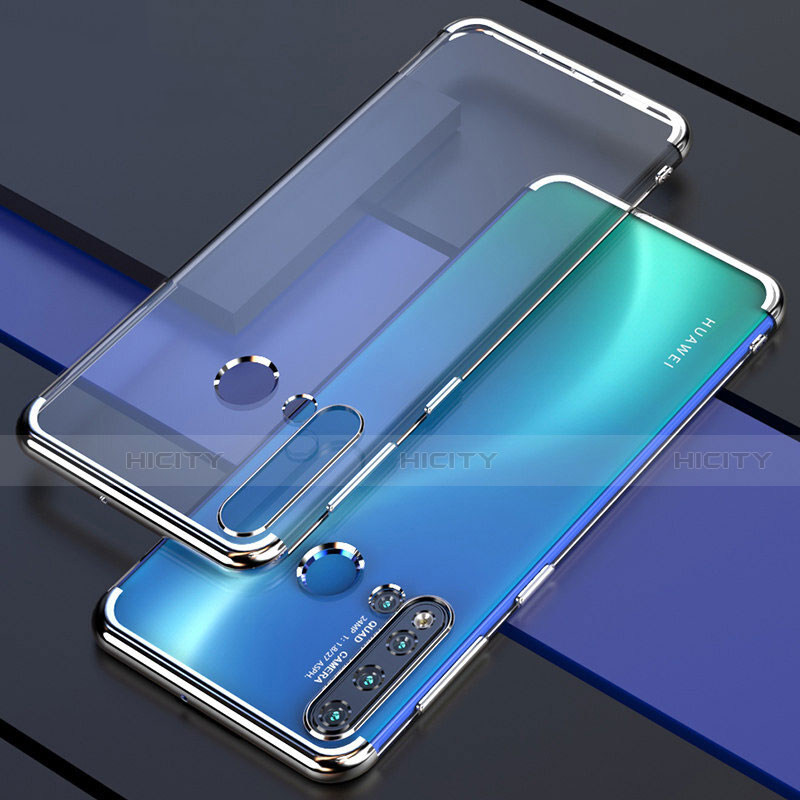 Custodia Silicone Trasparente Ultra Sottile Cover Morbida S04 per Huawei P20 Lite (2019) Argento