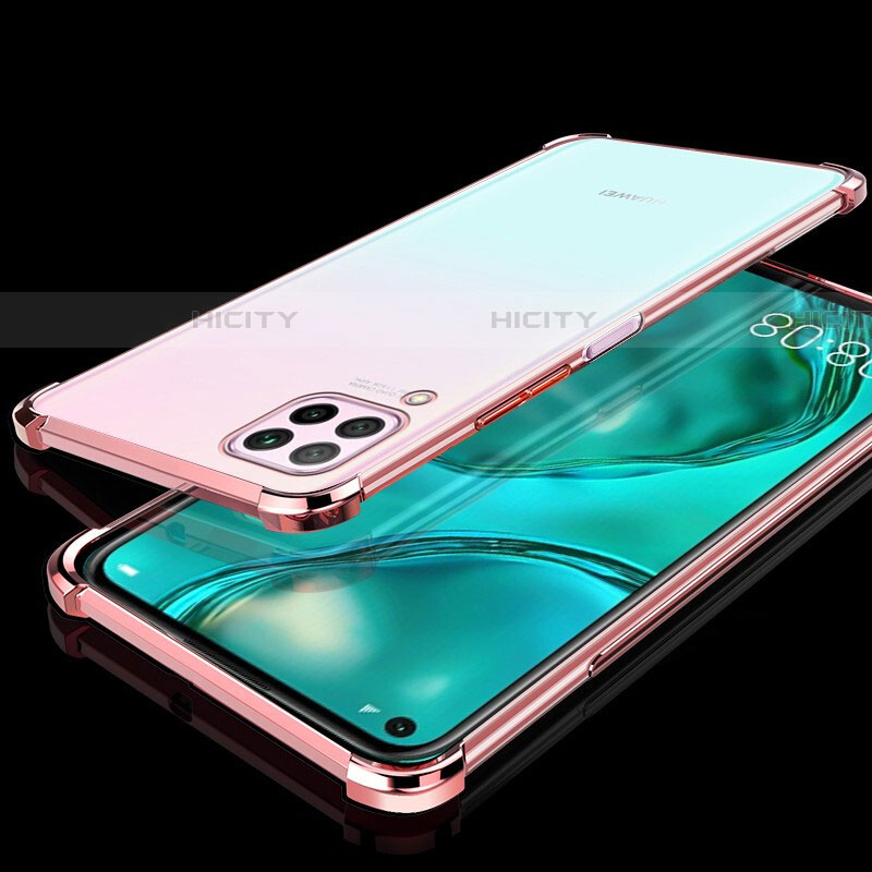 Custodia Silicone Trasparente Ultra Sottile Cover Morbida S04 per Huawei P40 Lite Oro Rosa