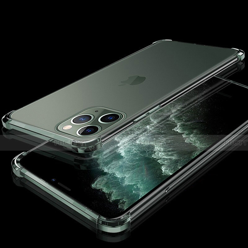 Custodia Silicone Trasparente Ultra Sottile Cover Morbida S05 per Apple iPhone 11 Pro Verde