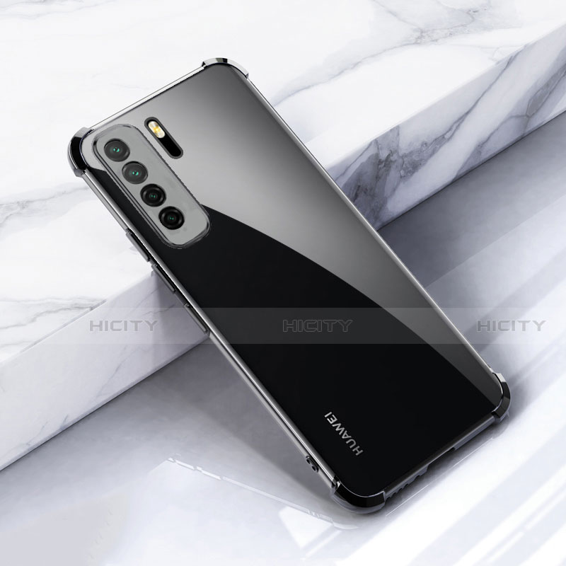 Custodia Silicone Trasparente Ultra Sottile Cover Morbida S05 per Huawei Nova 7 SE 5G Nero